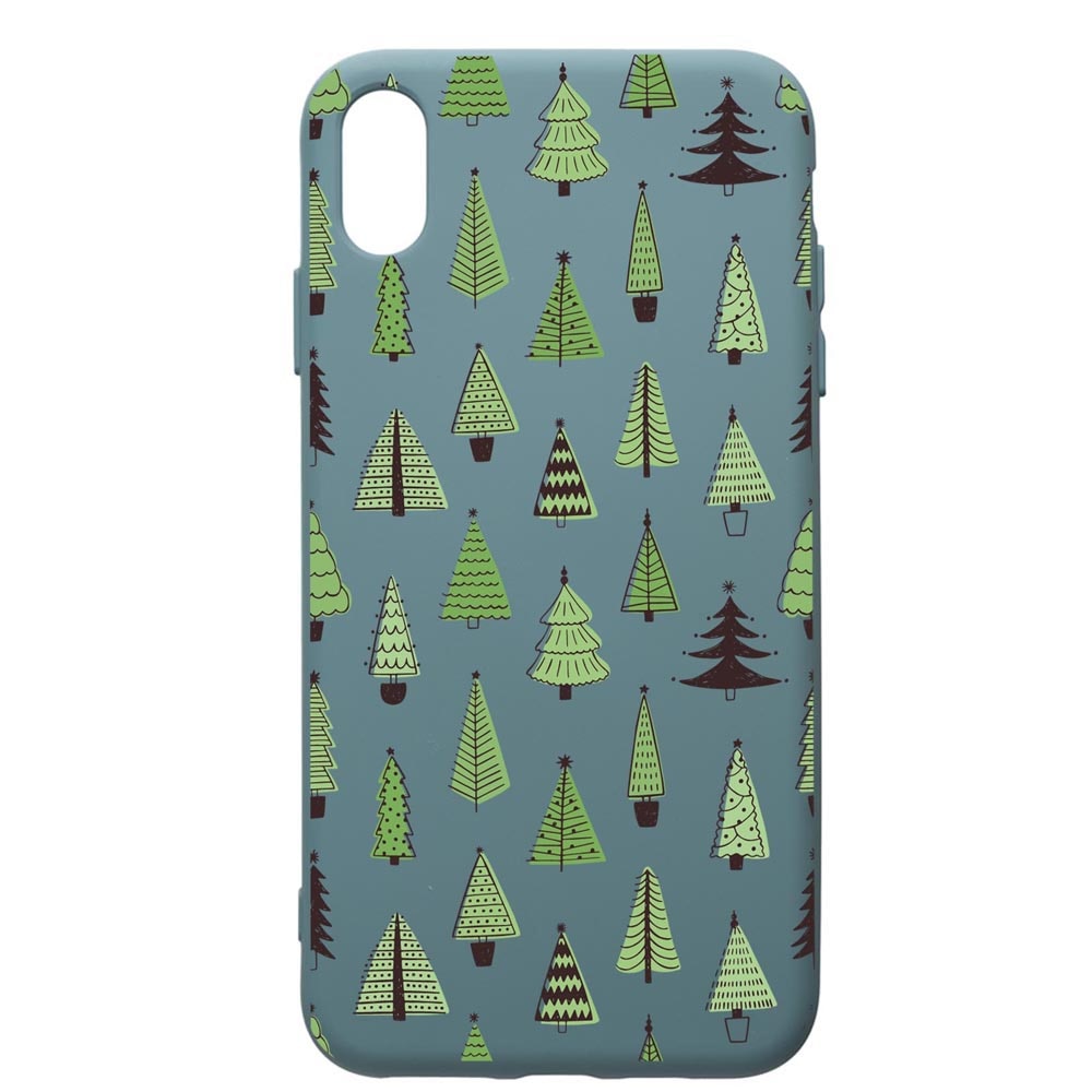 Husa Premium Silicon Compatibila Cu Huawei Y5 2019, Christmas Tree Shapes, silicon, cu interiorul din material textil, protectie camera, Cornflower, PCF872