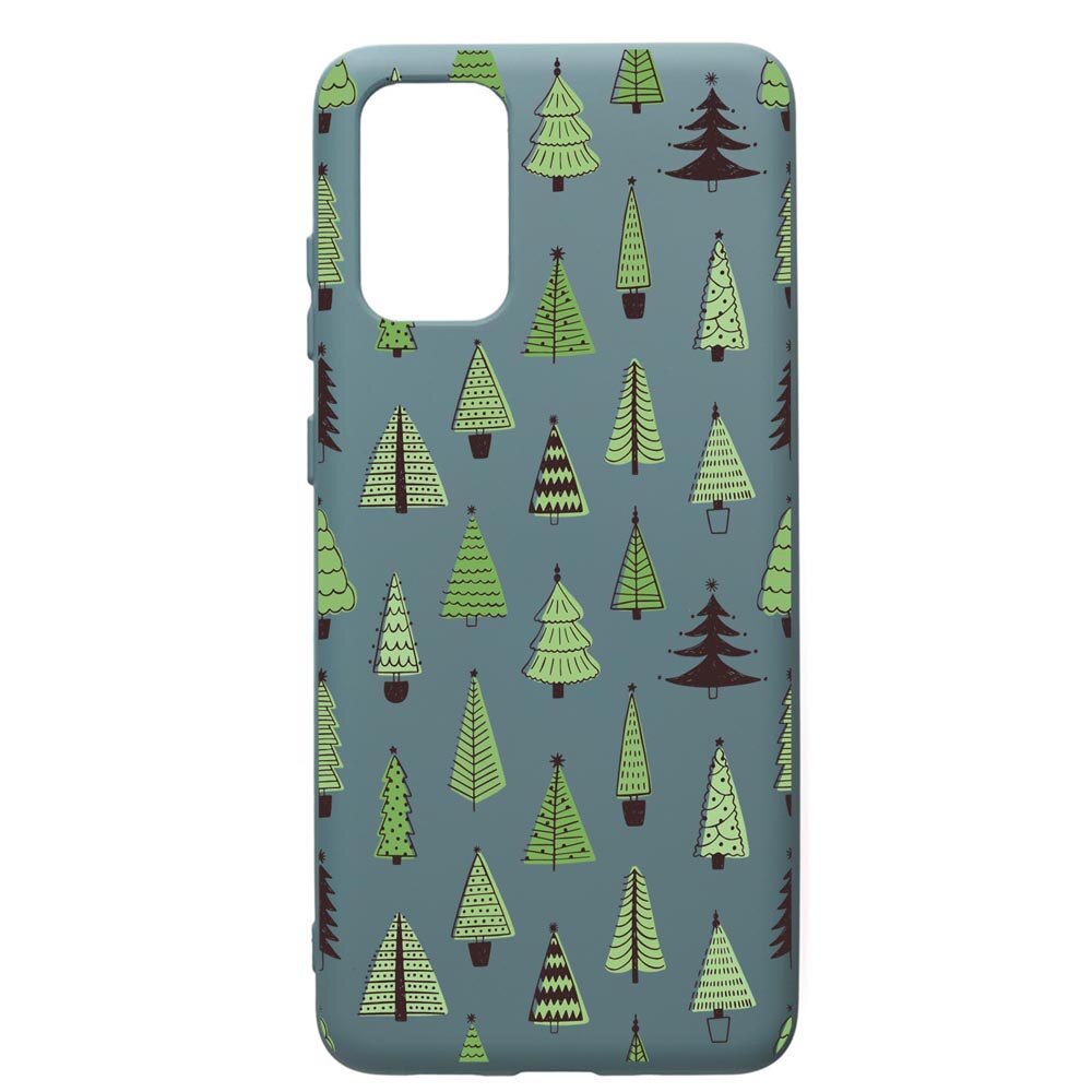 Husa Premium Silicon Compatibila Cu Samsung Galaxy S20 Plus, Christmas Tree Shapes, silicon, cu interiorul din material textil, protectie camera, Cornflower, PCF872