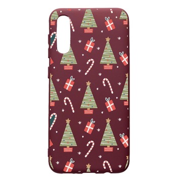 Husa Premium Silicon compatibila cu Samsung Galaxy A50, Christmas Pattern, cu interiorul din material textil, protectie camera, Burgundy, PBR873 Husa Premium Silicon compatibila cu Samsung Galaxy A50, Christmas Pattern, cu interiorul din material textil, protectie camera, Burgundy, PBR873