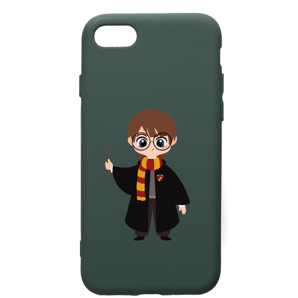 Husa Premium Silicon Compatibila Cu Apple iPhone SE 2 / iPhone 8 / iPhone 7, Harry Potter Animated, cu interiorul din material textil, protectie camera, Forest Green, PFG867