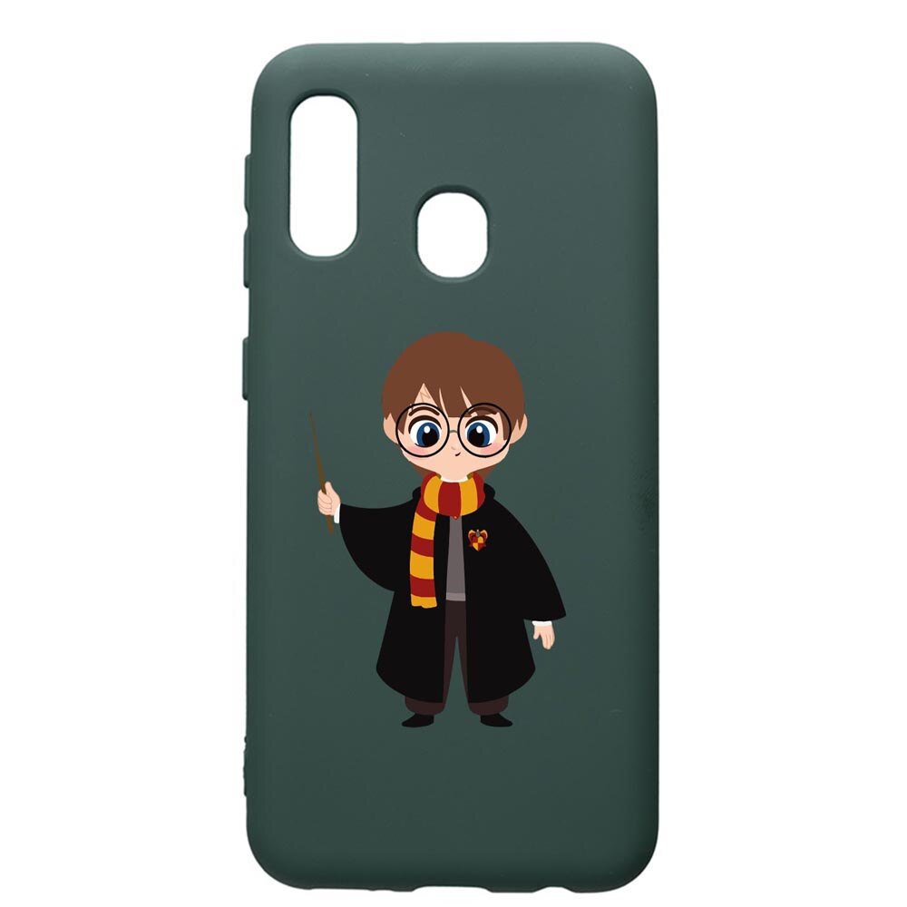 Husa Premium Silicon Compatibila Cu Samsung Galaxy A20E, Harry Potter Animated, cu interiorul din material textil, protectie camera, Forest Green, PFG867