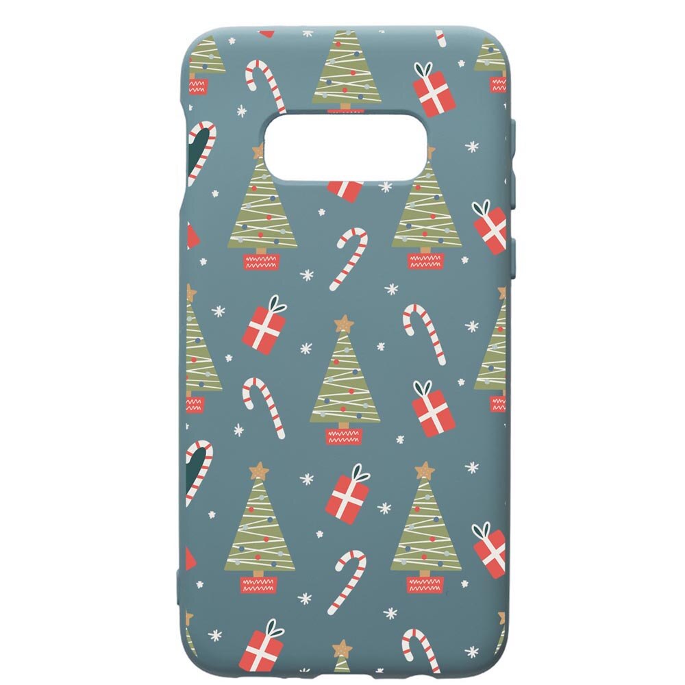 Husa Premium Silicon Compatibila Cu Samsung Galaxy S10E, Christmas Pattern, silicon, cu interiorul din material textil, protectie camera, Cornflower, PCF873