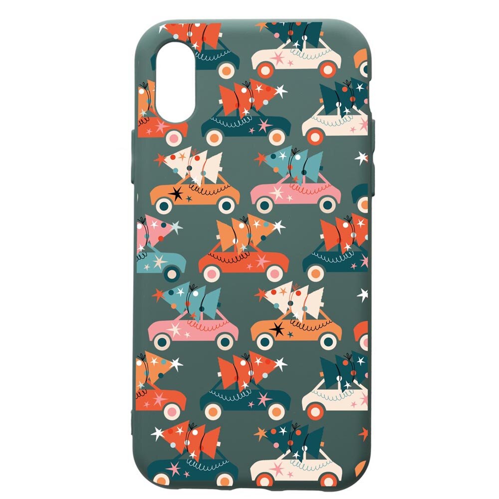 Husa Premium Silicon Compatibila Cu Huawei Y5 2019, Christmas Season, cu interiorul din material textil, protectie camera, Forest Green, PFG874