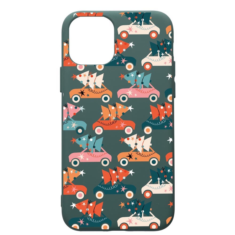 Husa Premium Silicon Compatibila Cu Apple iPhone 11 Pro Max, Christmas Season, cu interiorul din material textil, protectie camera, Forest Green, PFG874