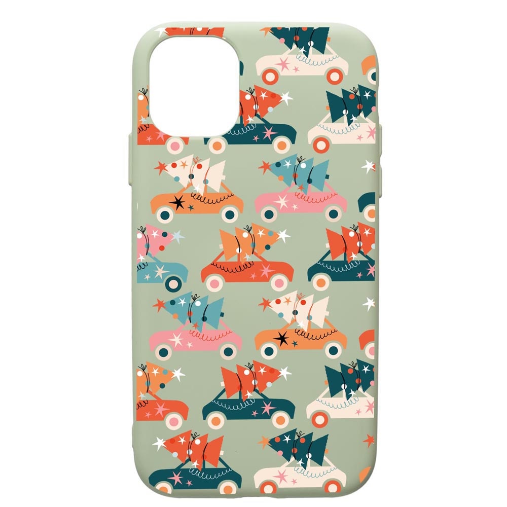 Husa Premium Silicon Compatibila Cu Apple iPhone 12, Christmas Season, cu interiorul din material textil, protectie camera, Beryl, PGR874