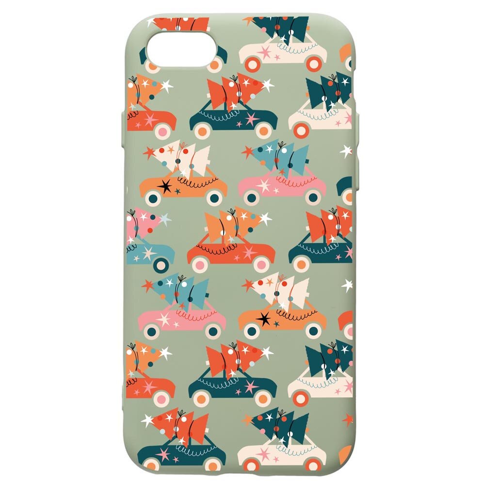 Husa Premium Silicon Compatibila Cu Apple iPhone SE 2 / iPhone 8 / iPhone 7, Christmas Season, cu interiorul din material textil, protectie camera, Beryl, PGR874