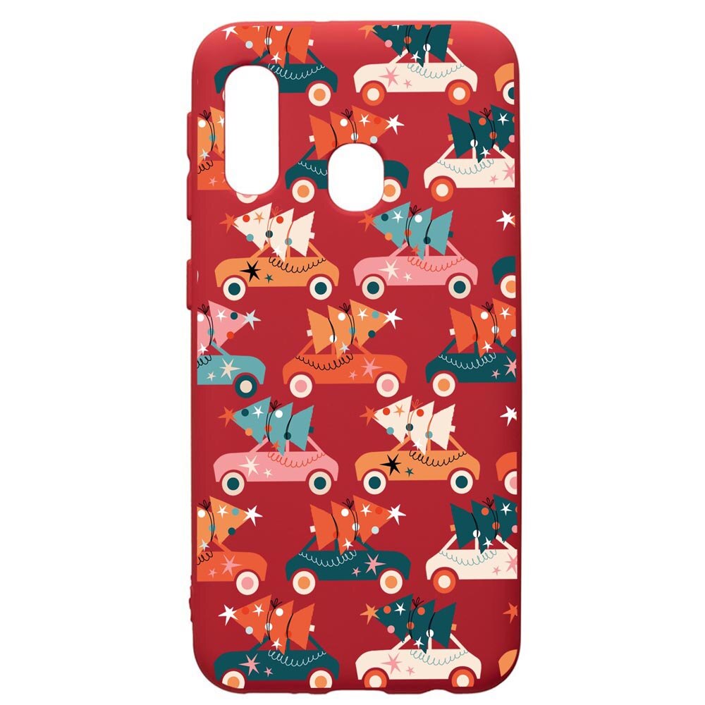 Husa Premium Silicon Compatibila Cu Samsung Galaxy A20E, Christmas Season, silicon, cu interiorul din material textil, protectie camera, Red, PR874