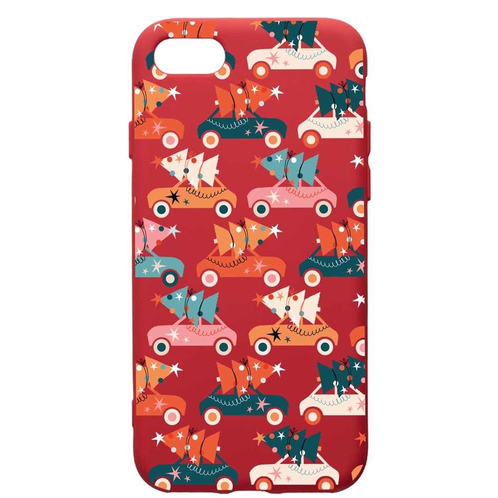 Husa Premium Silicon Compatibila Cu Apple iPhone 8 Plus / iPhone 7 Plus, Christmas Season, silicon, cu interiorul din material textil, protectie camera, Red, PR874