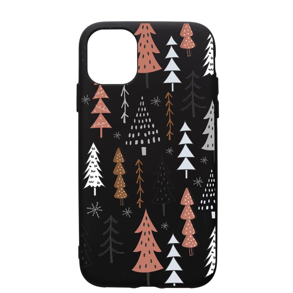 Husa Premium Silicon Compatibila Cu Apple iPhone 12 Pro, Hand Drawn Christmas Tree, silicon, cu interiorul din material textil, protectie camera, PB875