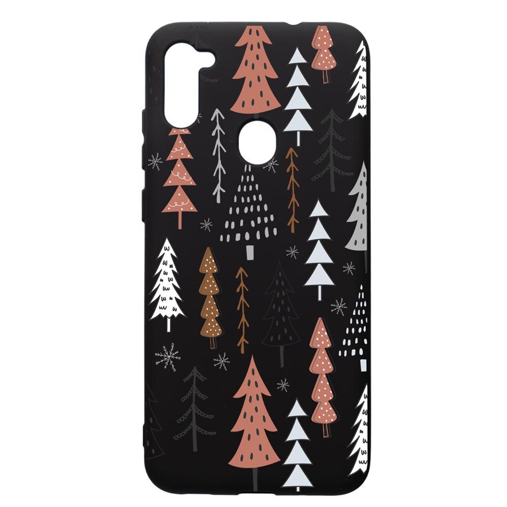 Husa Premium Silicon Compatibila Cu Samsung Galaxy A11, Hand Drawn Christmas Tree, silicon, cu interiorul din material textil, protectie camera, PB875