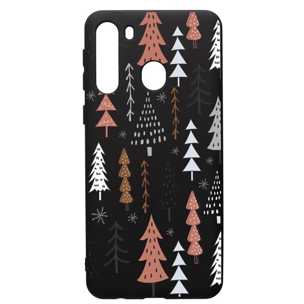 Husa Premium Silicon Compatibila Cu Samsung Galaxy A21S, Hand Drawn Christmas Tree, silicon, cu interiorul din material textil, protectie camera, PB875