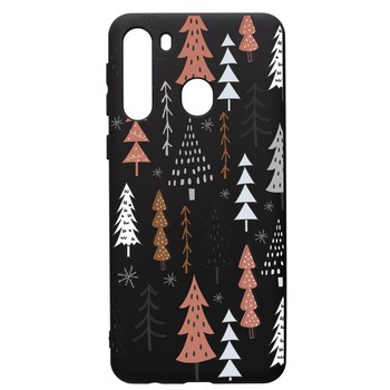 Husa Premium Silicon Compatibila Cu Samsung Galaxy A21S, Hand Drawn Christmas Tree, silicon, cu interiorul din material textil, protectie camera, PB875 Husa Premium Silicon Compatibila Cu Samsung Galaxy A21S, Hand Drawn Christmas Tree, silicon, cu interiorul din material textil, protectie camera, PB875