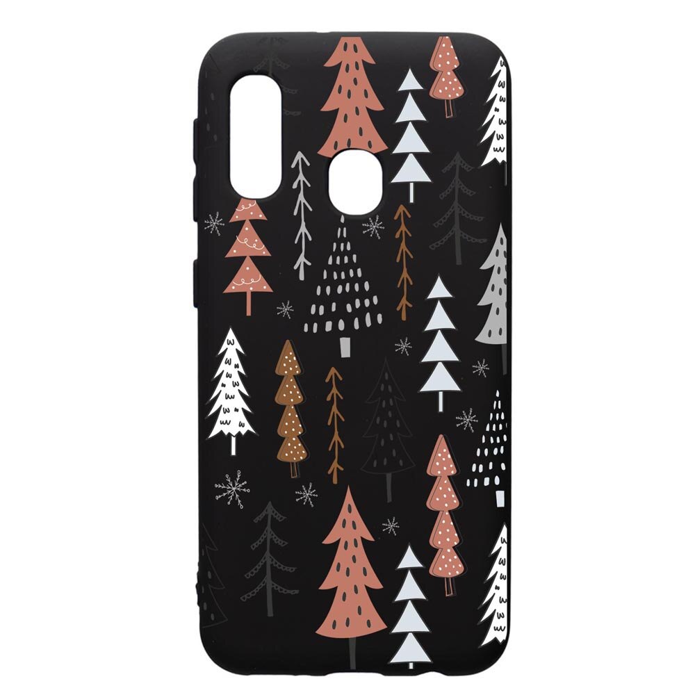 Husa Premium Silicon Compatibila Cu Samsung Galaxy A20E, Hand Drawn Christmas Tree, silicon, cu interiorul din material textil, protectie camera, PB875