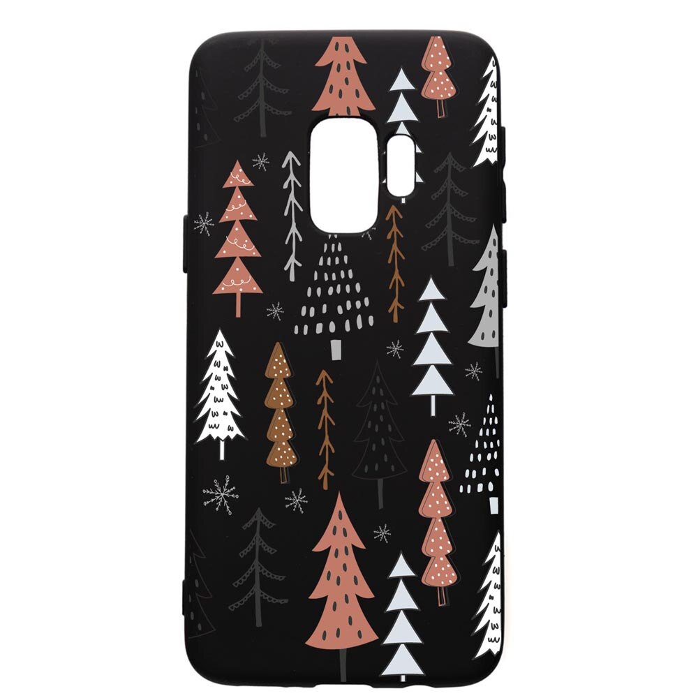 Husa Premium Silicon Compatibila Cu Samsung Galaxy S9, Hand Drawn Christmas Tree, silicon, cu interiorul din material textil, protectie camera, PB875