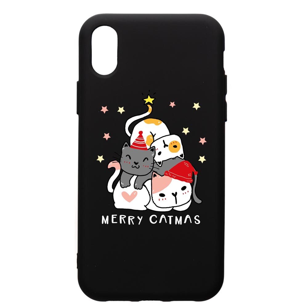 Husa Premium Silicon Compatibila Cu Samsung Galaxy A01, Merry Catmas, silicon, cu interiorul din material textil, protectie camera, PB878
