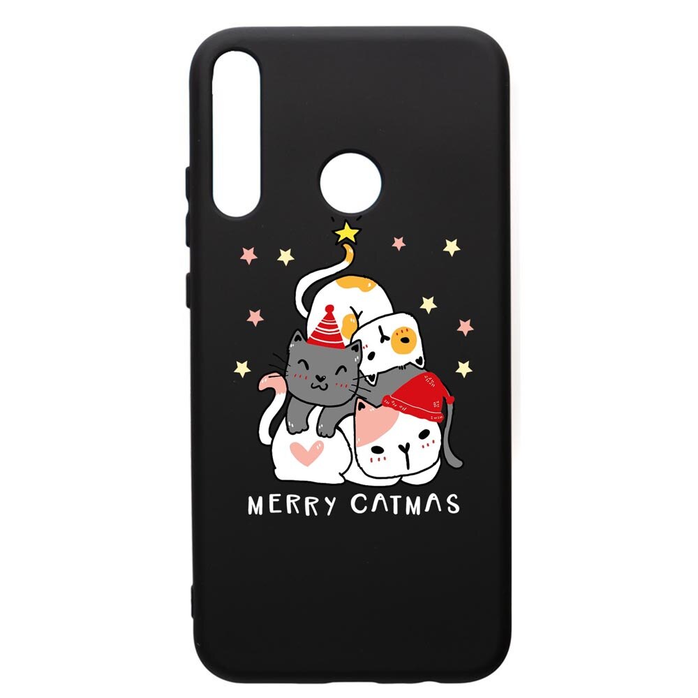 Husa Premium Silicon Compatibila Cu Huawei P40 Lite E / Y7p, Merry Catmas, silicon, cu interiorul din material textil, protectie camera, PB878