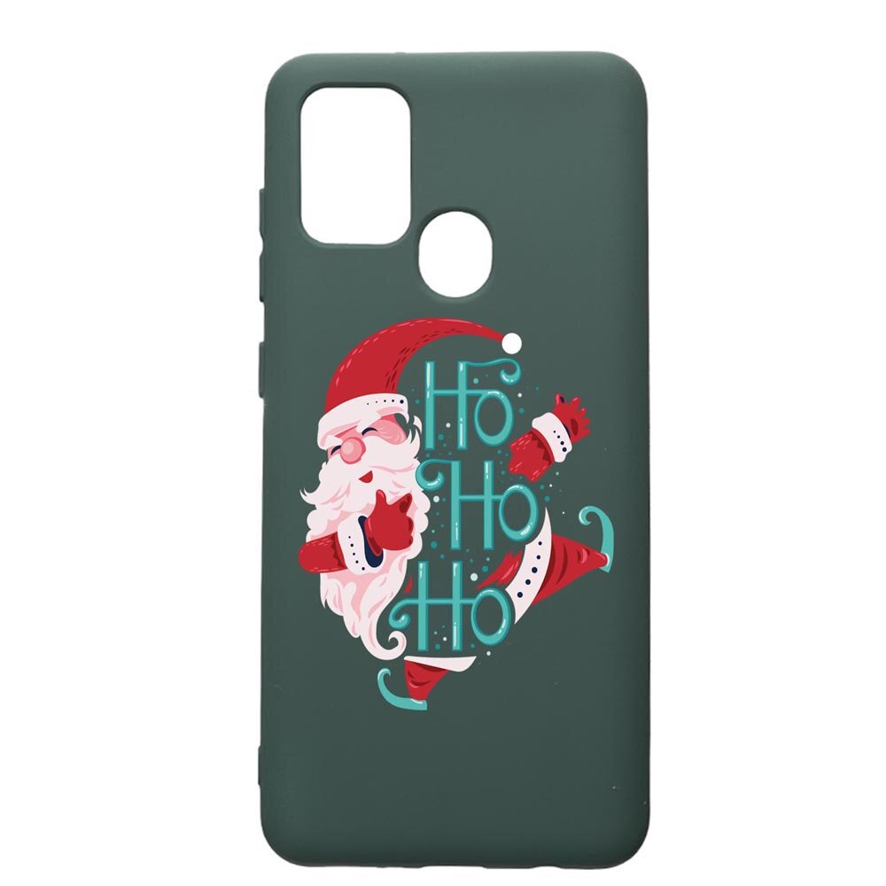 Husa Premium Silicon Compatibila Cu Huawei P Smart 2020, HoHoHo Santa Claus, cu interiorul din material textil, protectie camera, Forest Green, PFG869