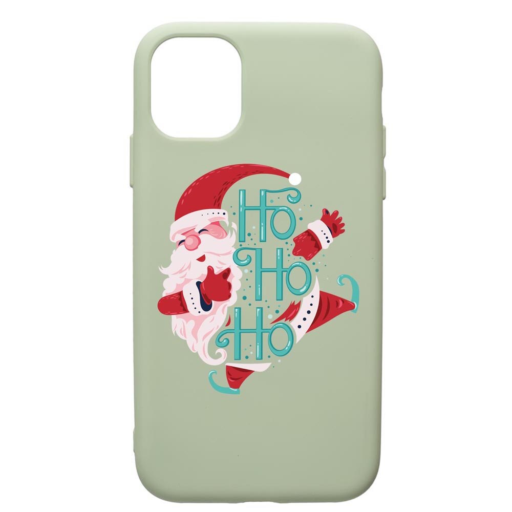 Husa Premium Silicon Compatibila Cu Apple iPhone 12 Pro Max, HoHoHo Santa Claus, cu interiorul din material textil, protectie camera, Beryl, PGR869