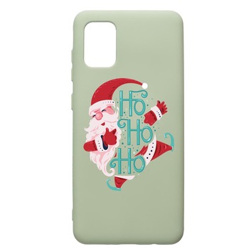 Husa Premium Silicon Compatibila Cu Samsung Galaxy A71, HoHoHo Santa Claus, cu interiorul din material textil, protectie camera, Beryl, PGR869 Husa Premium Silicon Compatibila Cu Samsung Galaxy A71, HoHoHo Santa Claus, cu interiorul din material textil, protectie camera, Beryl, PGR869