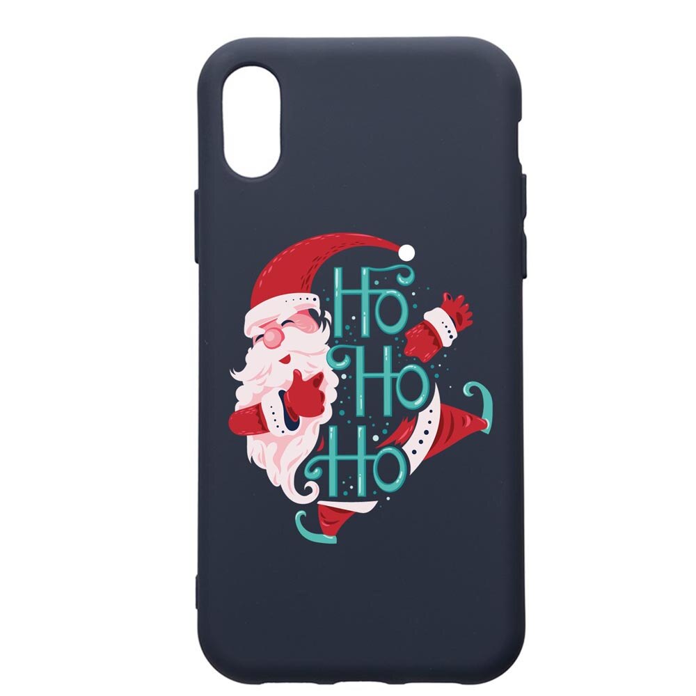 Husa Premium Silicon Compatibila Cu Samsung Galaxy A01, HoHoHo Santa Claus, cu interiorul din material textil, protectie camera, Alaskan Blue, PAB869