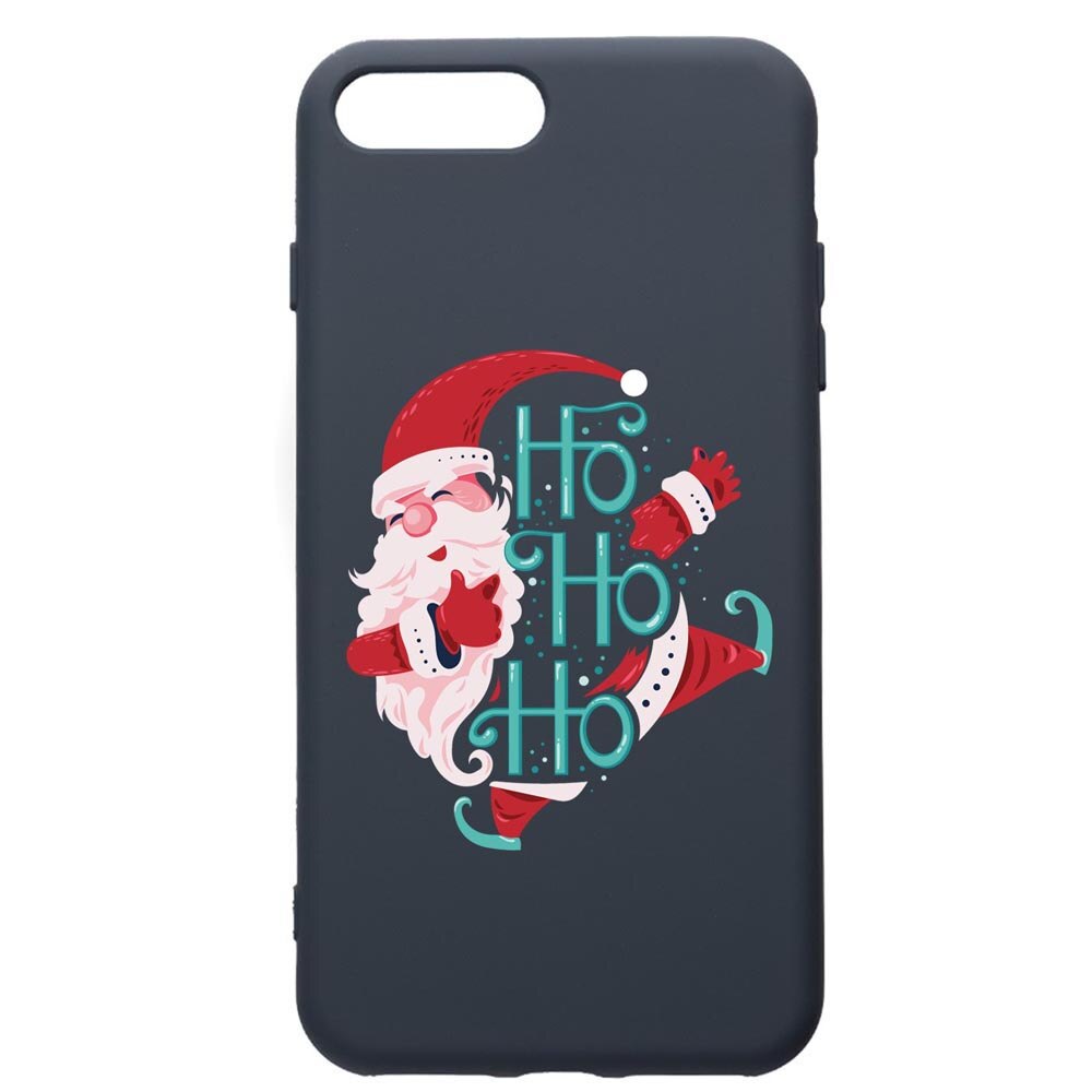 Husa Premium Silicon Compatibila Cu Apple iPhone 8 Plus / iPhone 7 Plus, HoHoHo Santa Claus, cu interiorul din material textil, protectie camera, Alaskan Blue, PAB869