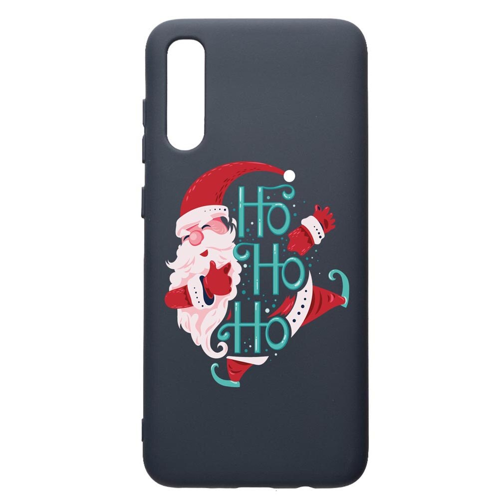 Husa Premium Silicon Compatibila Cu Samsung Galaxy A30S, HoHoHo Santa Claus, cu interiorul din material textil, protectie camera, Alaskan Blue, PAB869