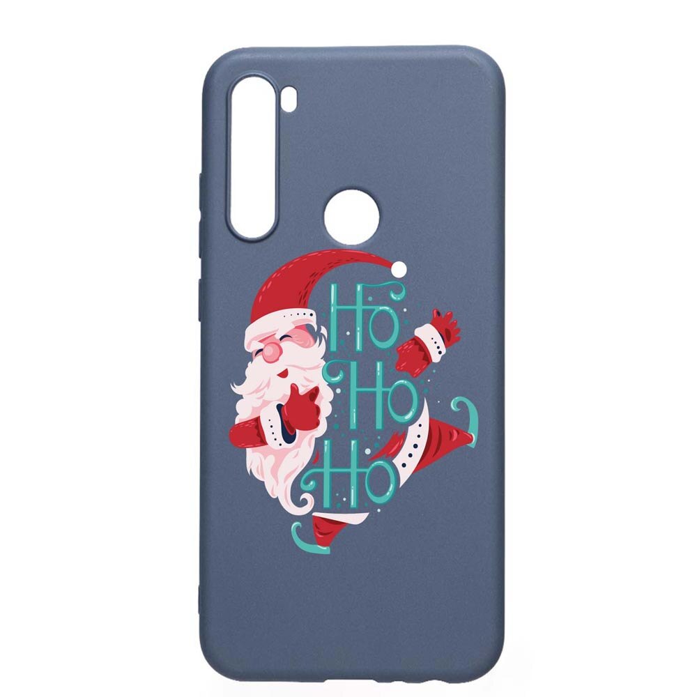 Husa Silicon Compatibila Cu Xiaomi Redmi Note 8, HoHoHo Santa Claus, rezistenta la uzura, anti-alunecare, AlaskanBlue, AB869
