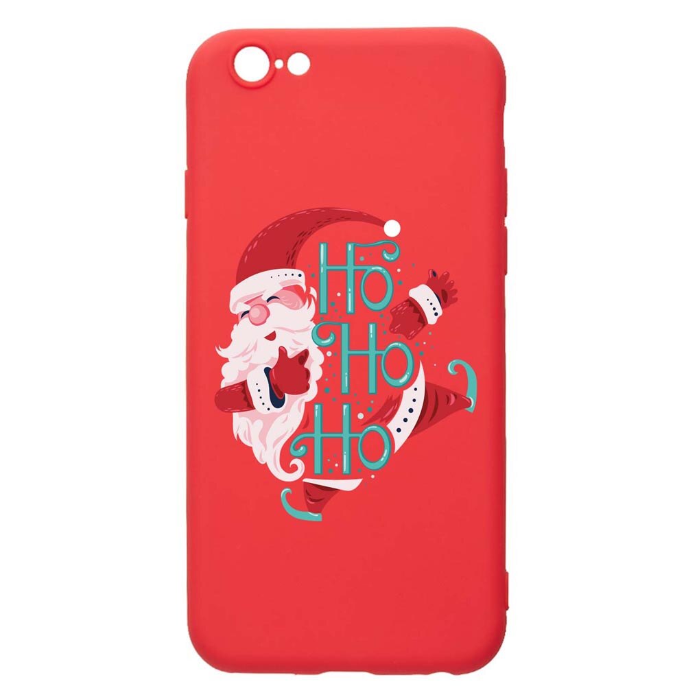 Husa Silicon Compatibila Cu Apple iPhone 6S / 6, HoHoHo Santa Claus, rezistenta la uzura, anti-alunecare, Red, R869