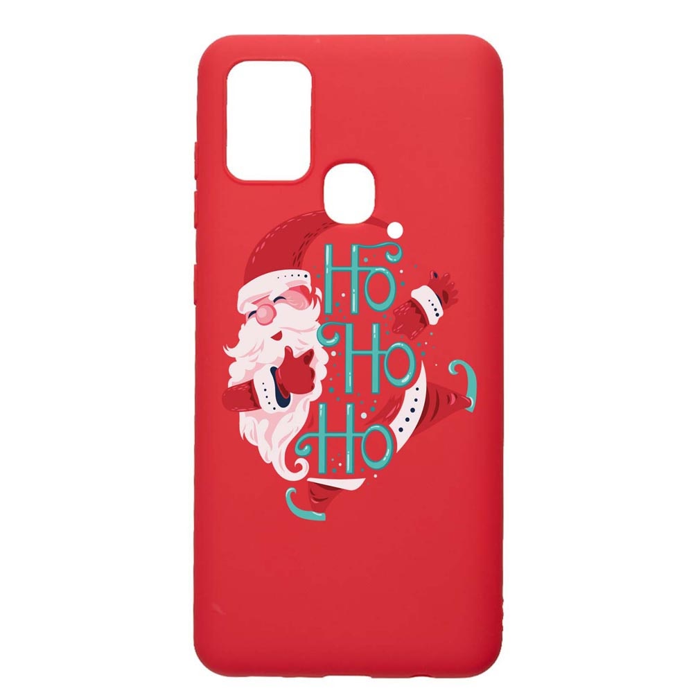 Husa Silicon Compatibila Cu Samsung Galaxy A21s, HoHoHo Santa Claus, rezistenta la uzura, anti-alunecare, Red, R869