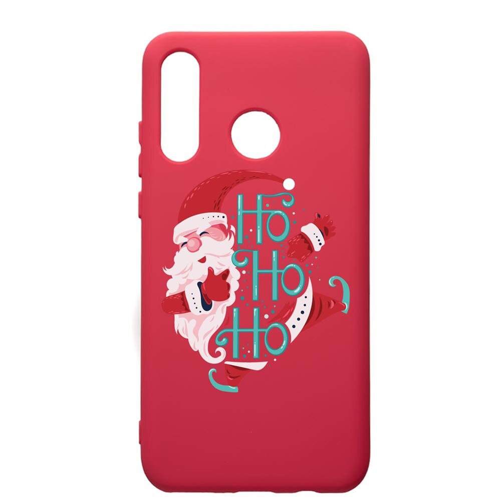 Husa Premium Silicon Compatibila Cu Huawei P30 Lite, HoHoHo Santa Claus, silicon, cu interiorul din material textil, protectie camera, Maroon, PM869