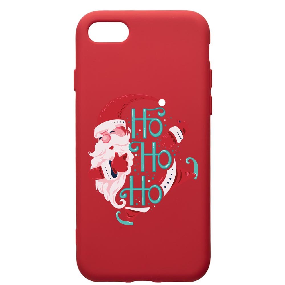 Husa Premium Silicon Compatibila Cu Apple iPhone SE 2 / iPhone 8 / iPhone 7, HoHoHo Santa Claus, silicon, cu interiorul din material textil, protectie camera, Red, PR869