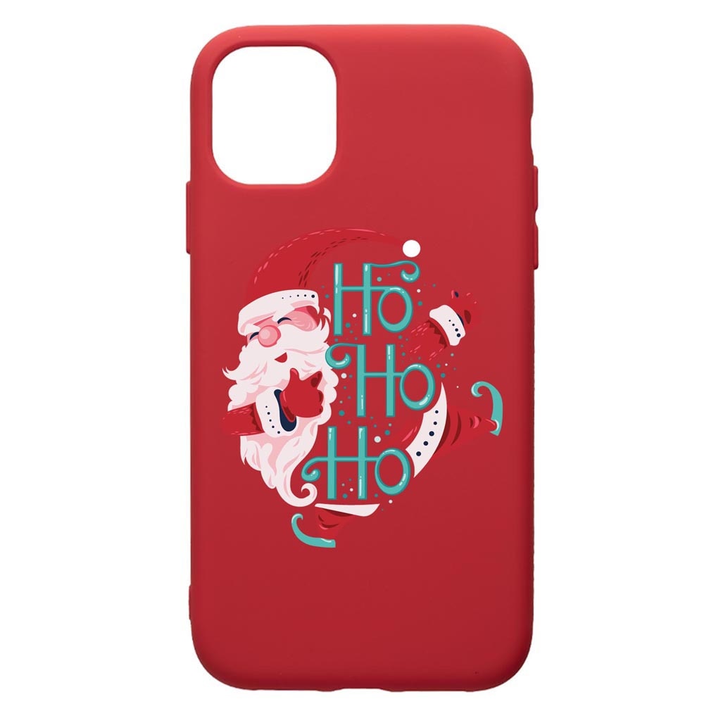 Husa Premium Silicon Compatibila Cu Apple iPhone 12 Mini, HoHoHo Santa Claus, silicon, cu interiorul din material textil, protectie camera, Red, PR869