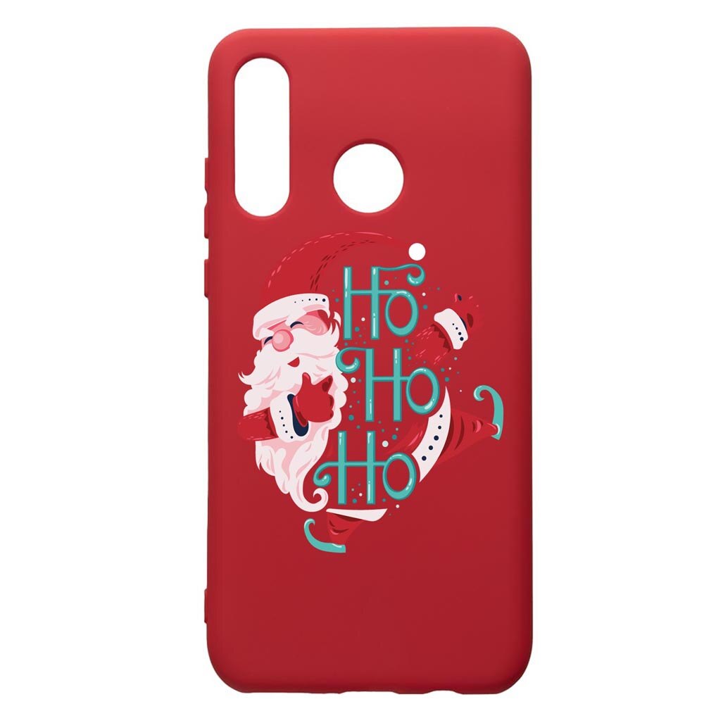 Husa Premium Silicon Compatibila Cu Huawei P30 Lite, HoHoHo Santa Claus, silicon, cu interiorul din material textil, protectie camera, Red, PR869