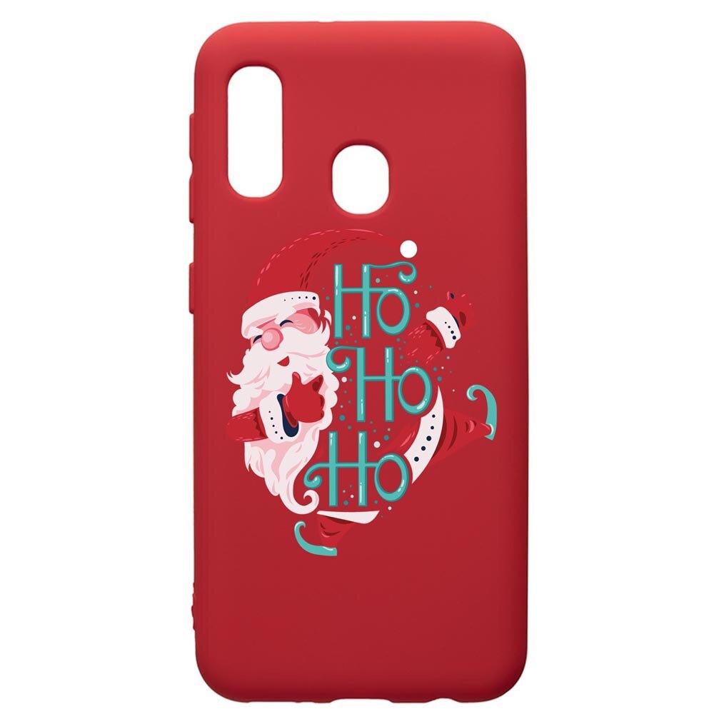 Husa Premium Silicon Compatibila Cu Samsung Galaxy A40, HoHoHo Santa Claus, silicon, cu interiorul din material textil, protectie camera, Red, PR869