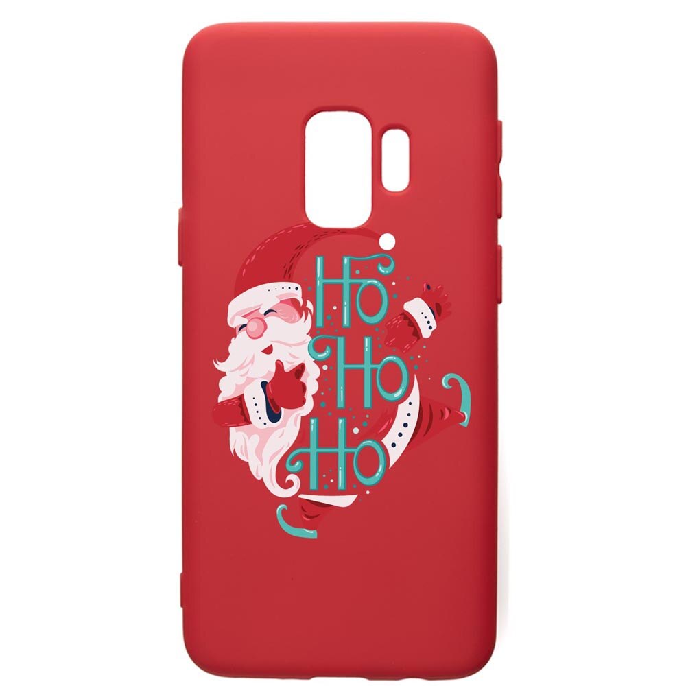 Husa Premium Silicon Compatibila Cu Samsung Galaxy S9, HoHoHo Santa Claus, silicon, cu interiorul din material textil, protectie camera, Red, PR869