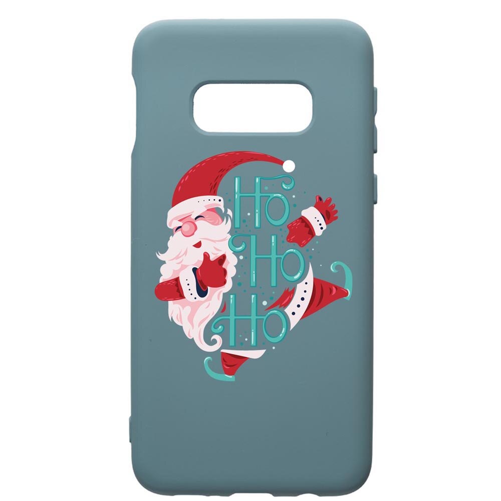 Husa Premium Silicon Compatibila Cu Samsung Galaxy S10, HoHoHo Santa Claus, silicon, cu interiorul din material textil, protectie camera, Cornflower, PCF869