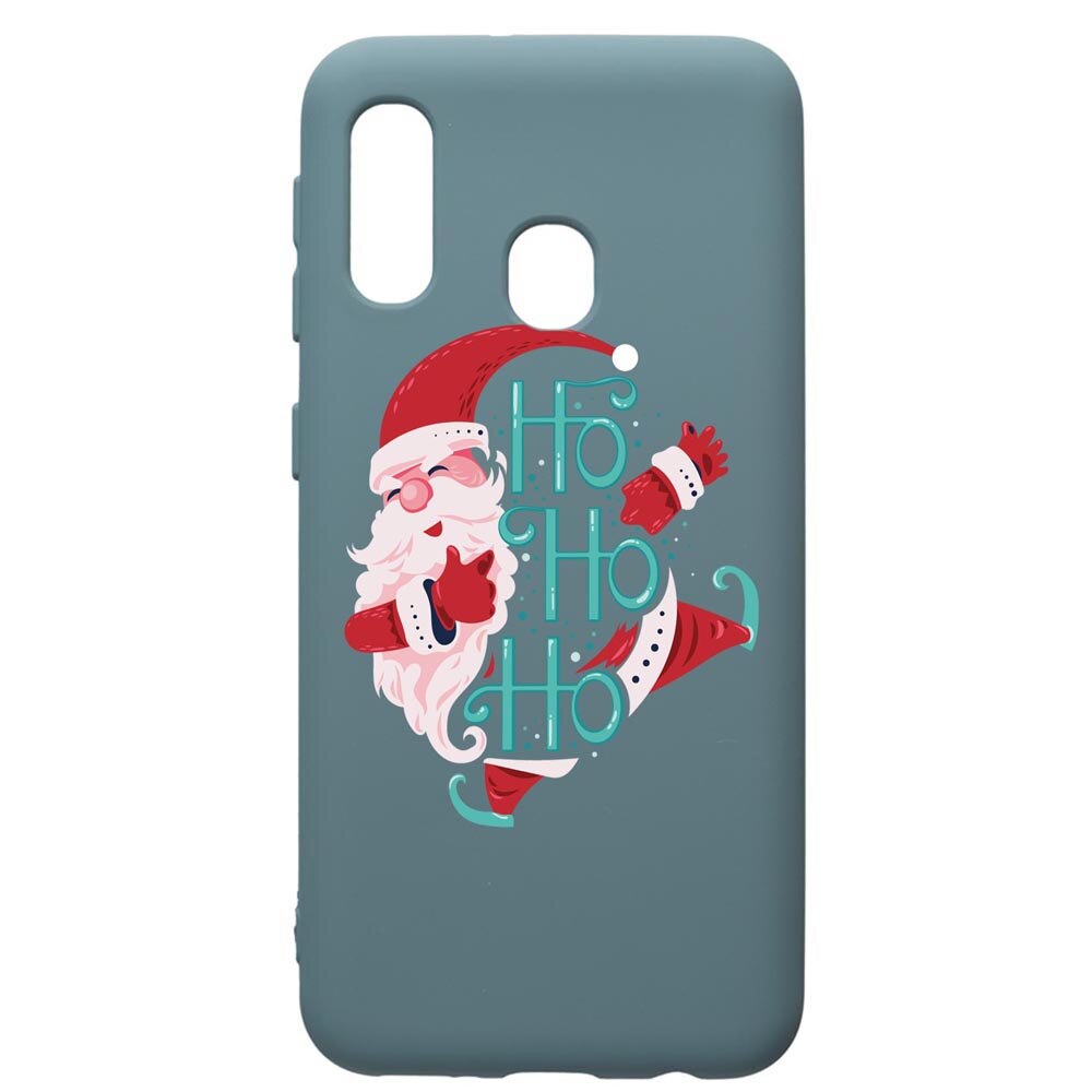 Husa Premium Silicon Compatibila Cu Samsung Galaxy A20E, HoHoHo Santa Claus, silicon, cu interiorul din material textil, protectie camera, Cornflower, PCF869