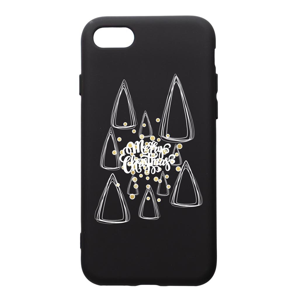 Husa Premium Silicon Compatibila Cu Apple iPhone SE 2 / iPhone 8 / iPhone 7, Minimalist Merry Chirstmas, silicon, cu interiorul din material textil, protectie camera, PB870