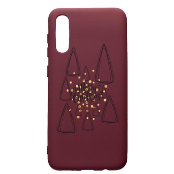 Husa Premium Silicon compatibila cu Samsung Galaxy A50, Minimalist Merry Chirstmas, cu interiorul din material textil, protectie camera, Burgundy, PBR870 Husa Premium Silicon compatibila cu Samsung Galaxy A50, Minimalist Merry Chirstmas, cu interiorul din material textil, protectie camera, Burgundy, PBR870