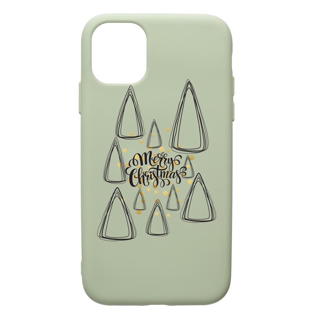 Husa Premium Silicon Compatibila Cu Apple iPhone 12 Pro Max, Minimalist Merry Chirstmas, cu interiorul din material textil, protectie camera, Beryl, PGR870