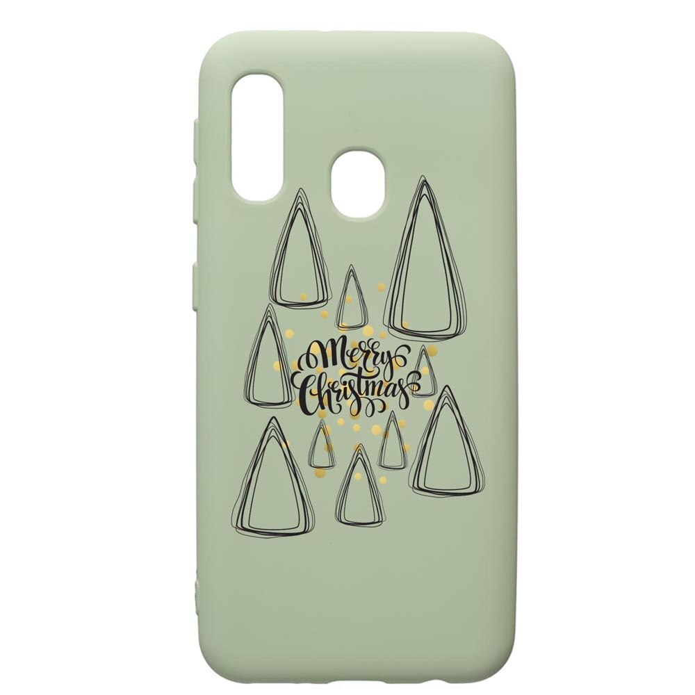 Husa Premium Silicon Compatibila Cu Samsung Galaxy A20e, Minimalist Merry Chirstmas, cu interiorul din material textil, protectie camera, Beryl, PGR870