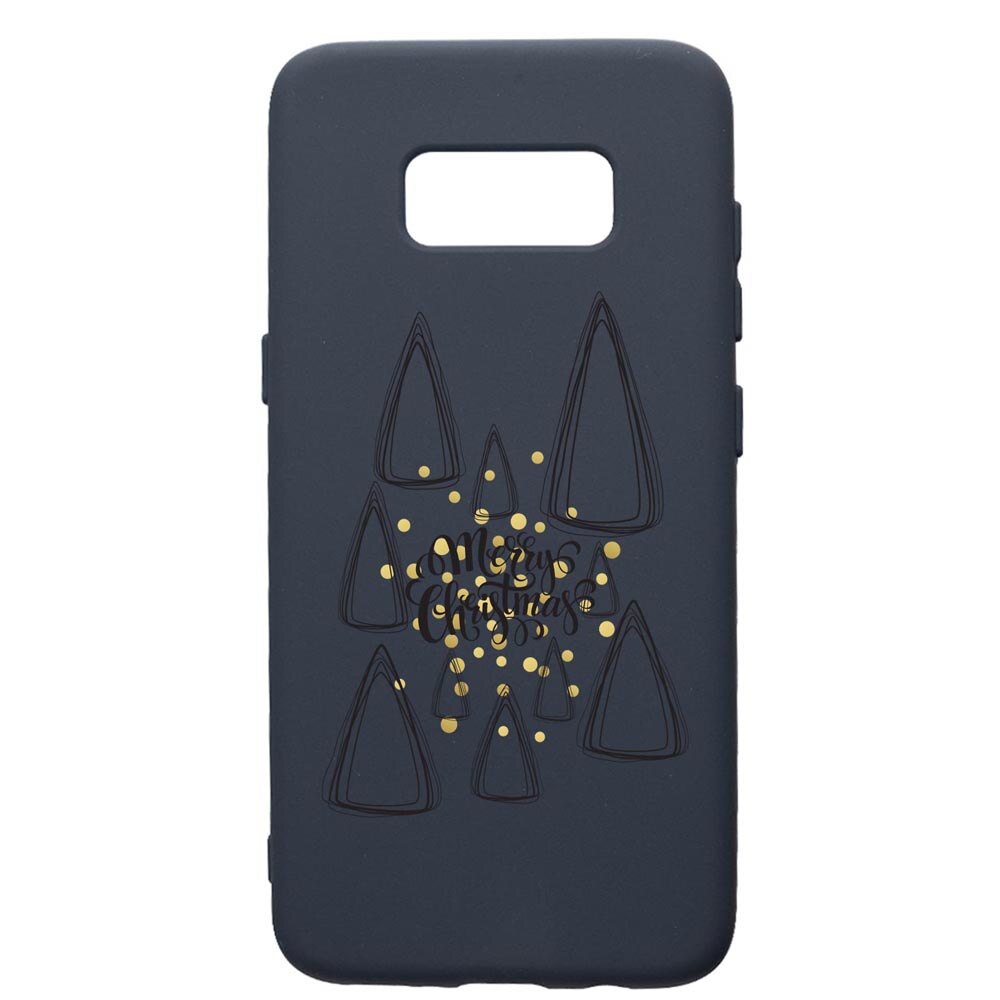 Husa Premium Silicon Compatibila Cu Samsung Galaxy S8, Minimalist Merry Chirstmas, cu interiorul din material textil, protectie camera, Alaskan Blue, PAB870