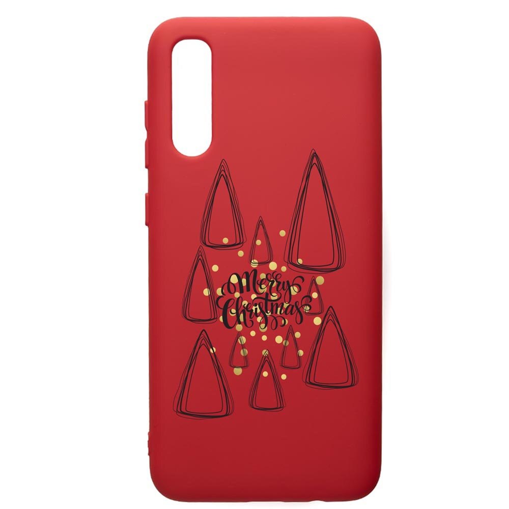 Husa Premium Silicon Compatibila Cu Samsung Galaxy A50, Minimalist Merry Chirstmas, silicon, cu interiorul din material textil, protectie camera, Red, PR870