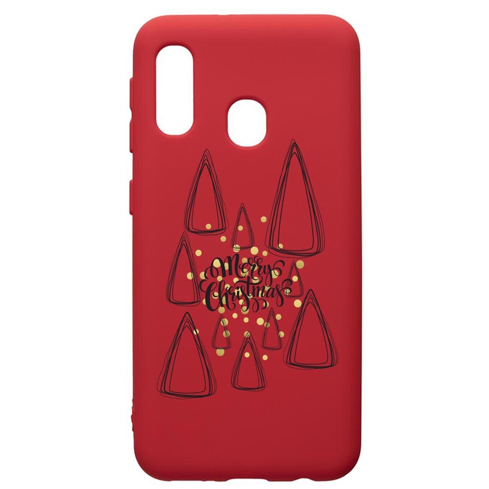 Husa Premium Silicon Compatibila Cu Samsung Galaxy A20E, Minimalist Merry Chirstmas, silicon, cu interiorul din material textil, protectie camera, Red, PR870