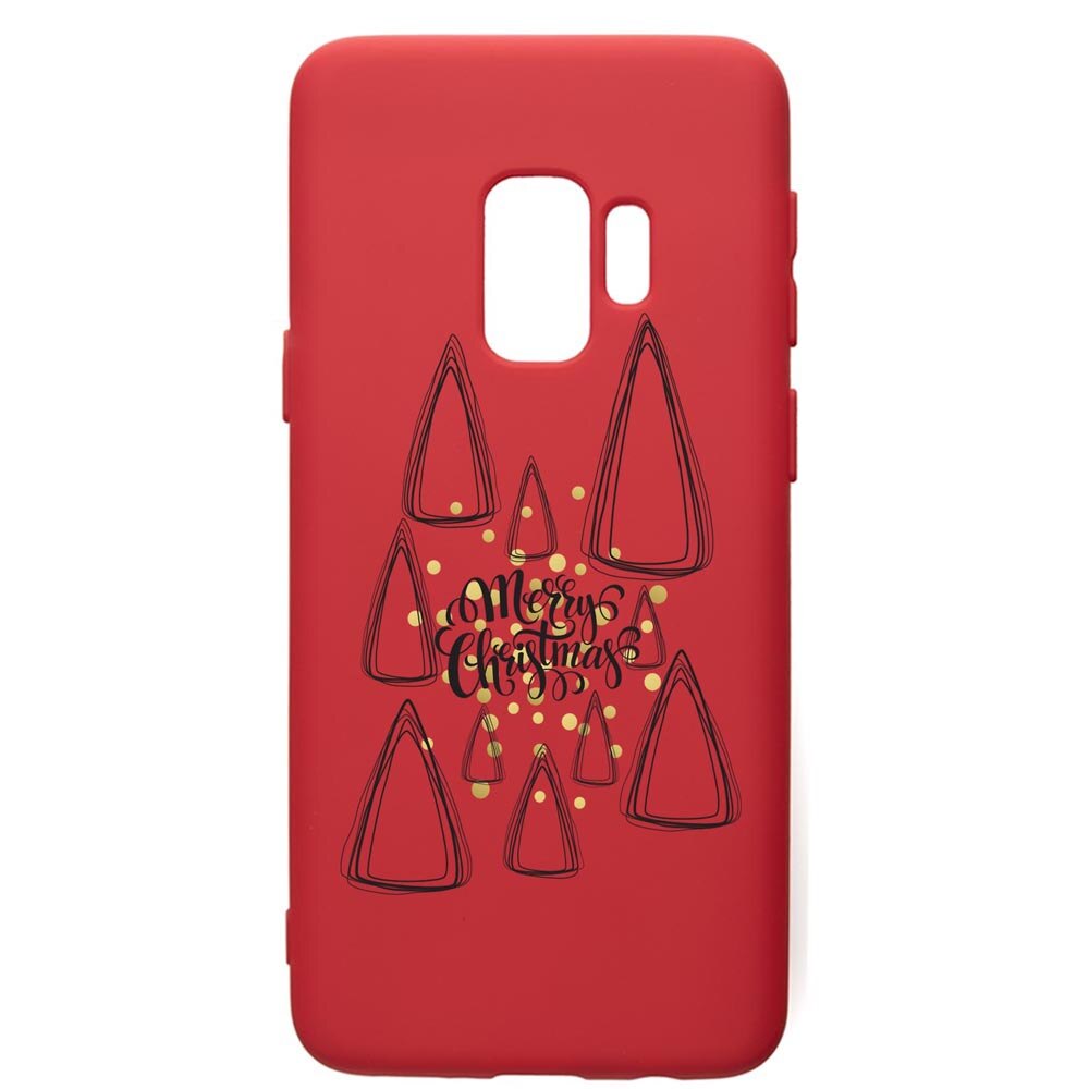 Husa Premium Silicon Compatibila Cu Samsung Galaxy S9, Minimalist Merry Chirstmas, silicon, cu interiorul din material textil, protectie camera, Red, PR870