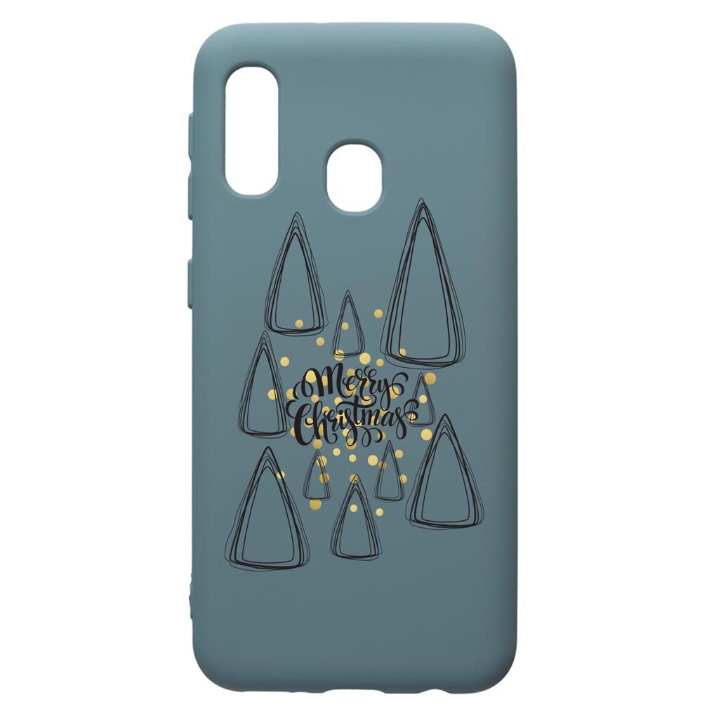 Husa Premium Silicon Compatibila Cu Samsung Galaxy A20E, Minimalist Merry Chirstmas, silicon, cu interiorul din material textil, protectie camera, Cornflower, PCF870