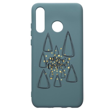 Husa Premium Silicon Compatibila Cu Huawei P30 Lite, Minimalist Merry Chirstmas, silicon, cu interiorul din material textil, protectie camera, Cornflower, PCF870 Husa Premium Silicon Compatibila Cu Huawei P30 Lite, Minimalist Merry Chirstmas, silicon, cu interiorul din material textil, protectie camera, Cornflower, PCF870