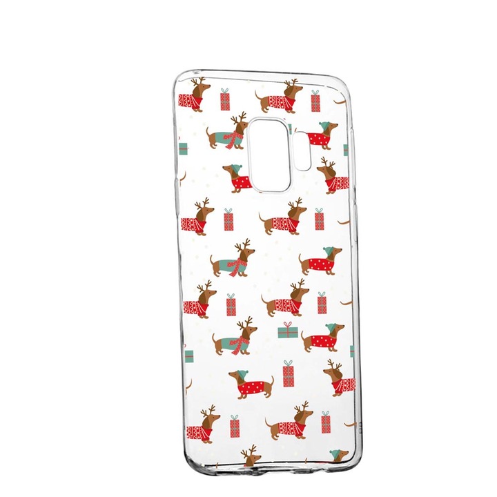 Husa Silicon Compatibila Cu Samsung Galaxy J4 2018, Dachshund Christmas, rezistenta la uzura, anti-alunecare, 871