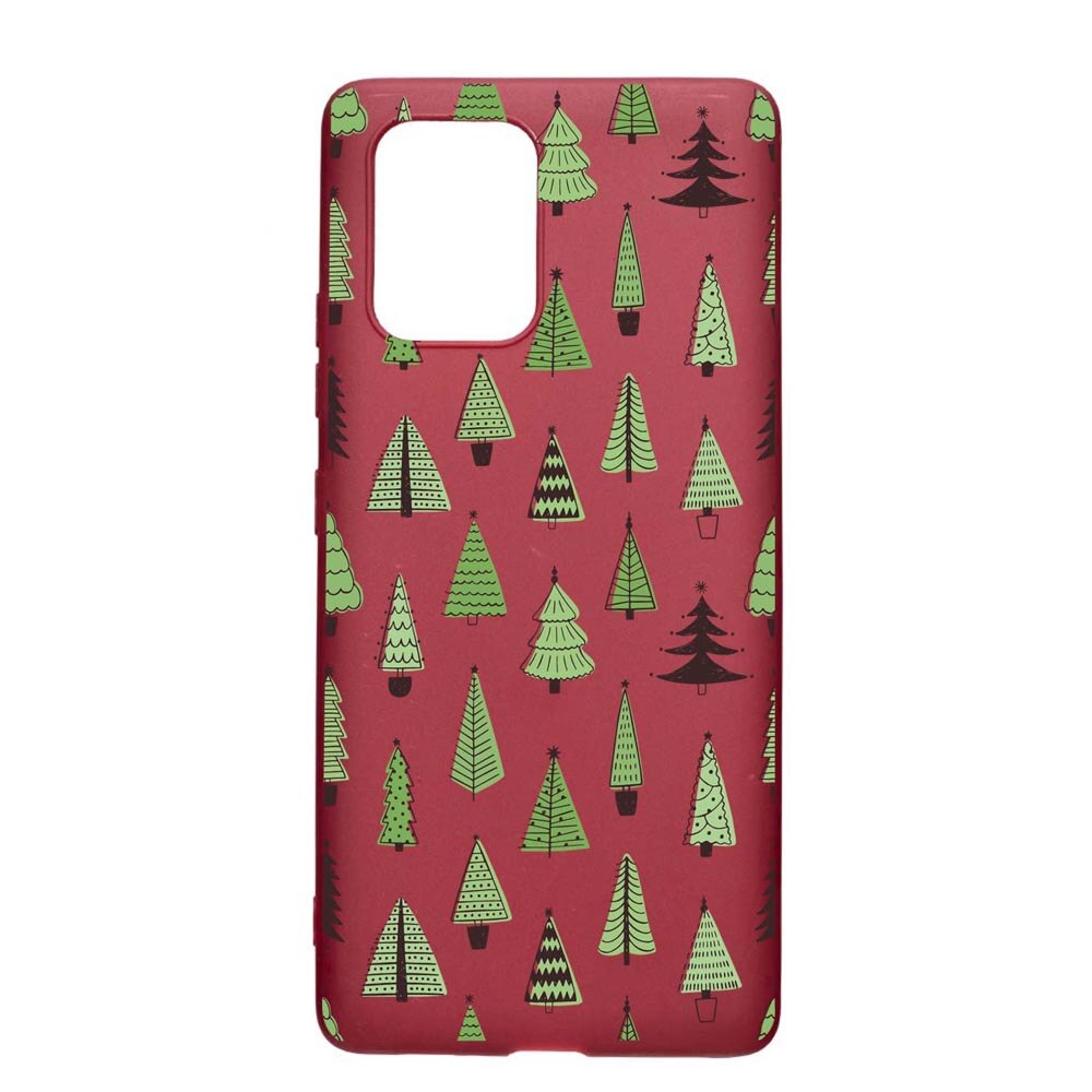 Husa Silicon Compatibila cu Apple iPhone 11 Pro, Christmas Tree Shapes, rezistenta la uzura, anti-alunecare, Pomegranate, PG872