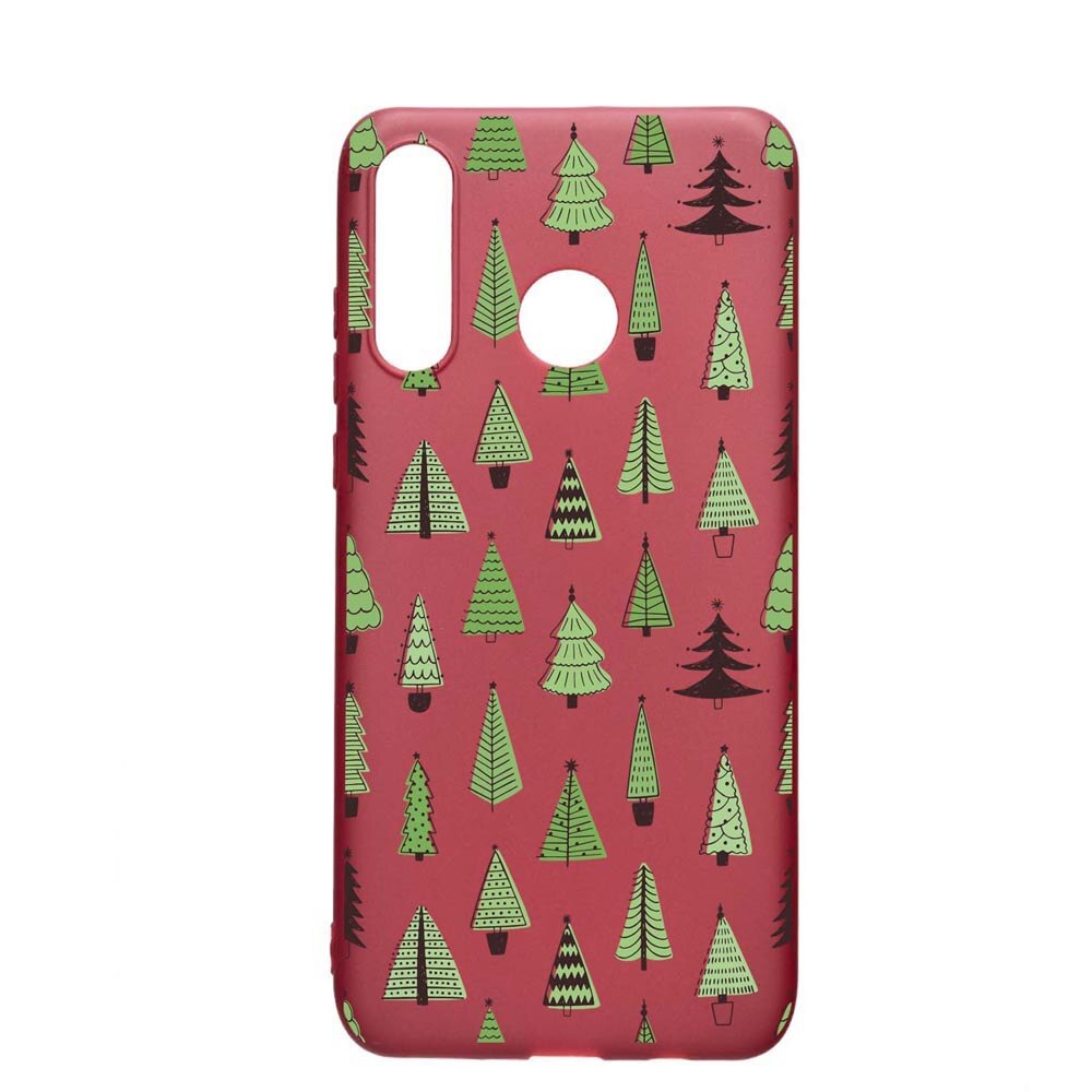 Husa Silicon Compatibila cu Huawei P30 Lite, Christmas Tree Shapes, rezistenta la uzura, anti-alunecare, Pomegranate, PG872